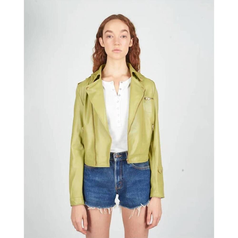 NEW JAKETT josey washed leather jacket in cedar
